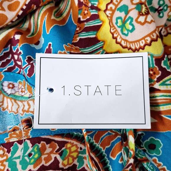 1. State NEW Psychedelic Paisley Bohemian Hippie 70's Inspired Maxi Dress Size S - Picture 8 of 9